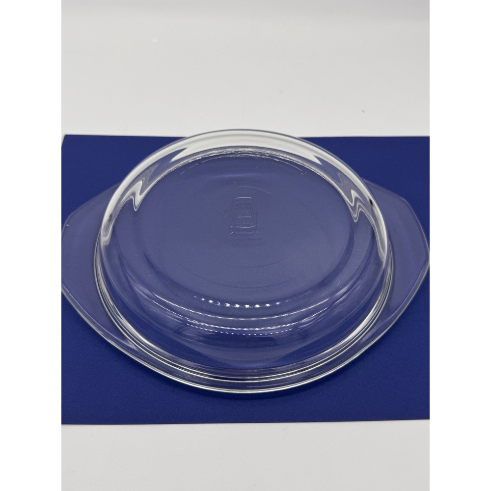 Crown‎ Ovenware Clear Glass Lid 7" Inside Diameter 8.75" Handle to Handle Baking